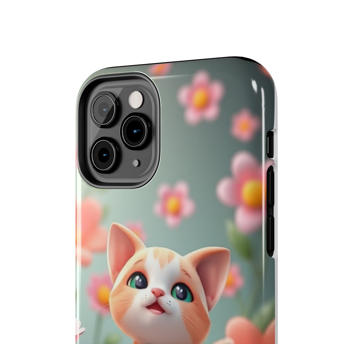 Kittens-n-Flowers Impact-Resistant Phone Case