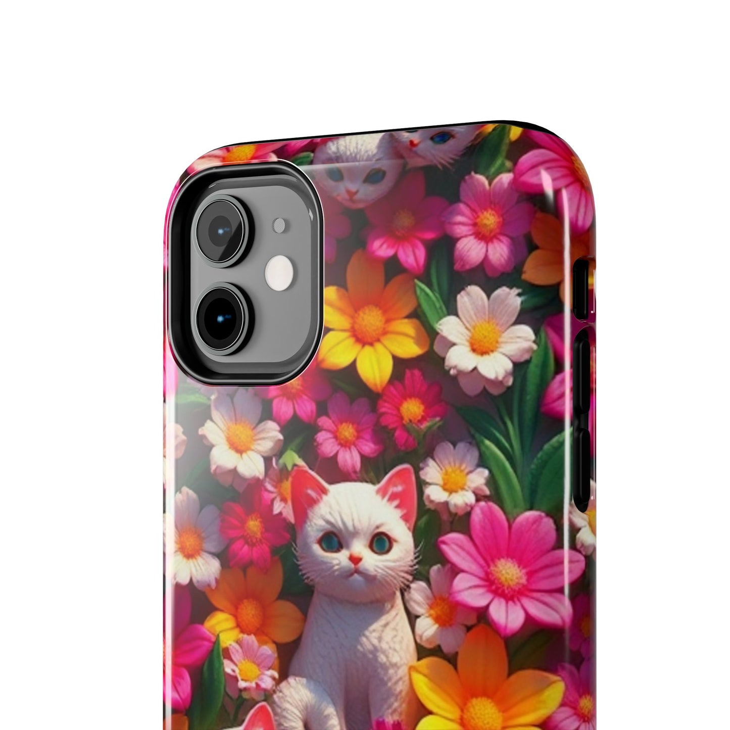 Kittens-n-Flowers Impact-Resistant Phone Case