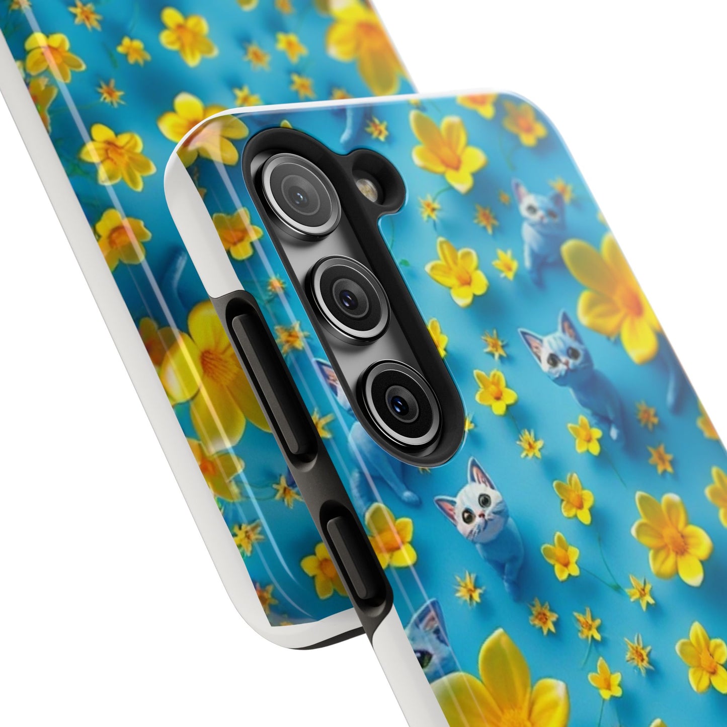 Kittens-n-Flowers Impact-Resistant Phone Case