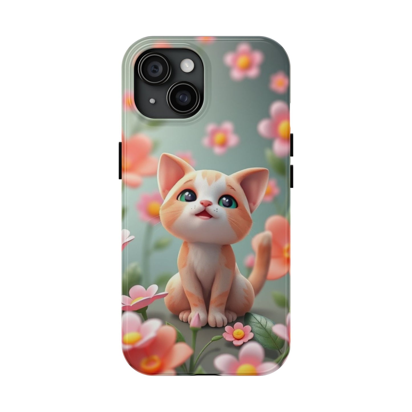 Kittens-n-Flowers Impact-Resistant Phone Case