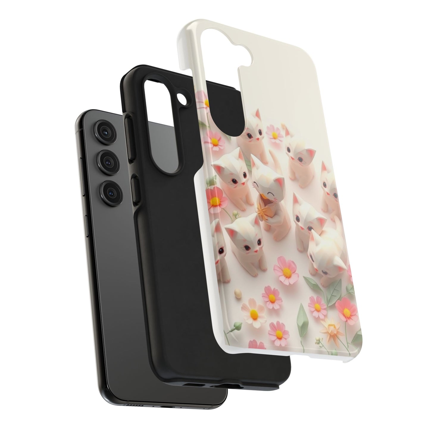 Kittens-n-Flowers Impact-Resistant Phone Case