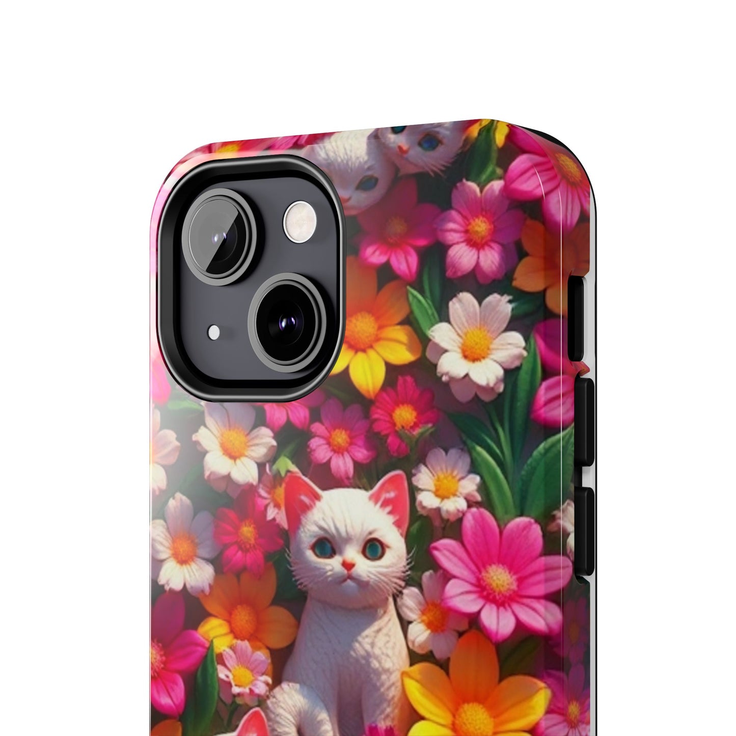 Kittens-n-Flowers Impact-Resistant Phone Case