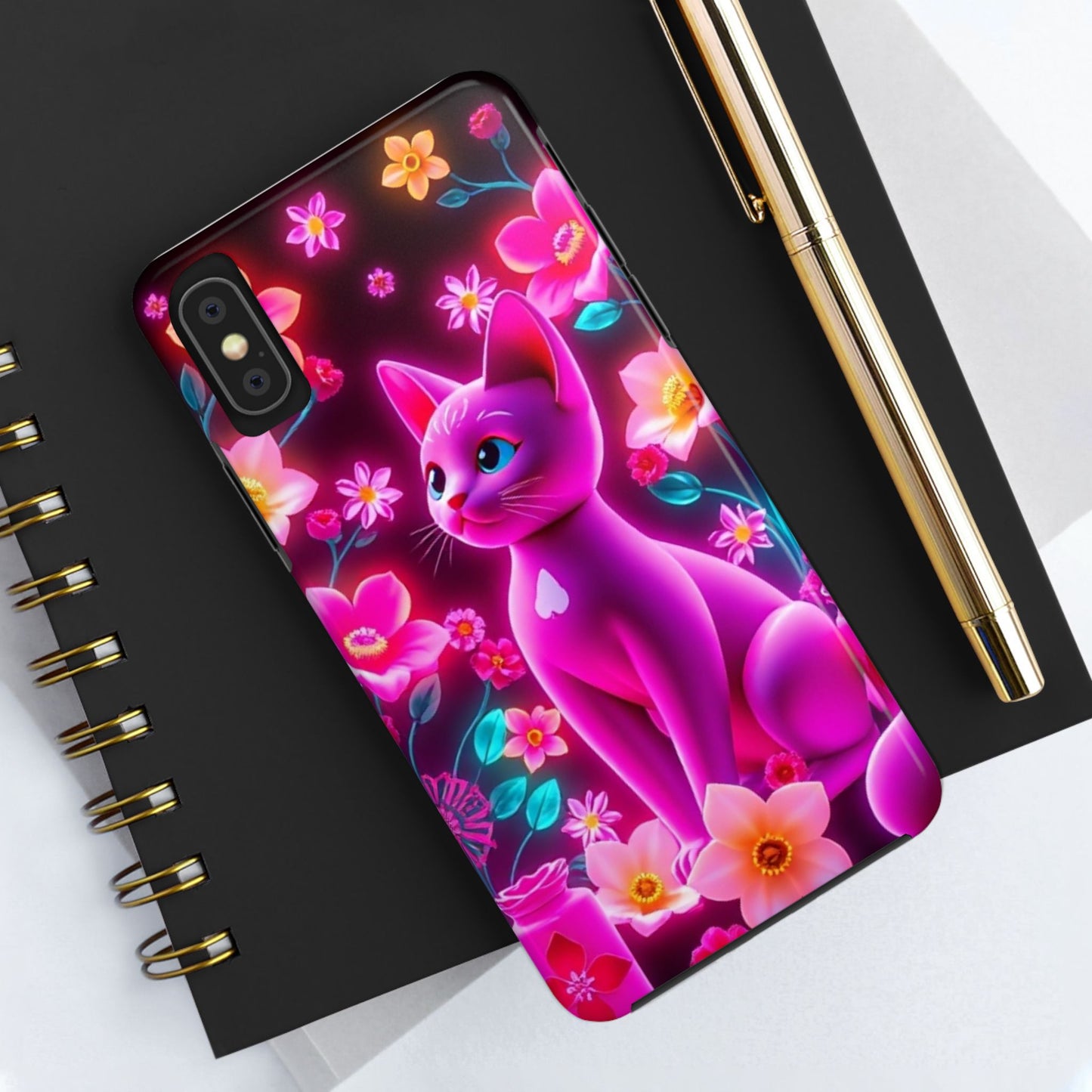 Kittens-n-Flowers Impact-Resistant Phone Case