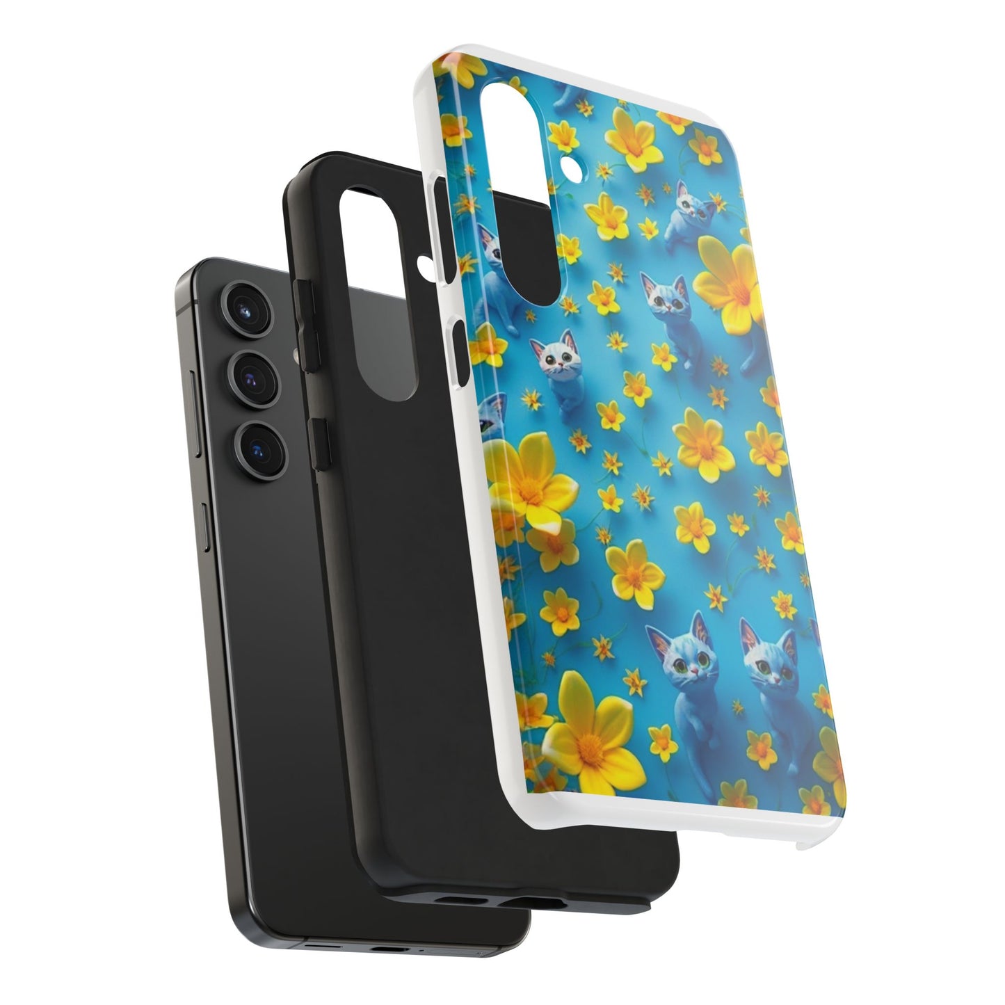 Kittens-n-Flowers Impact-Resistant Phone Case