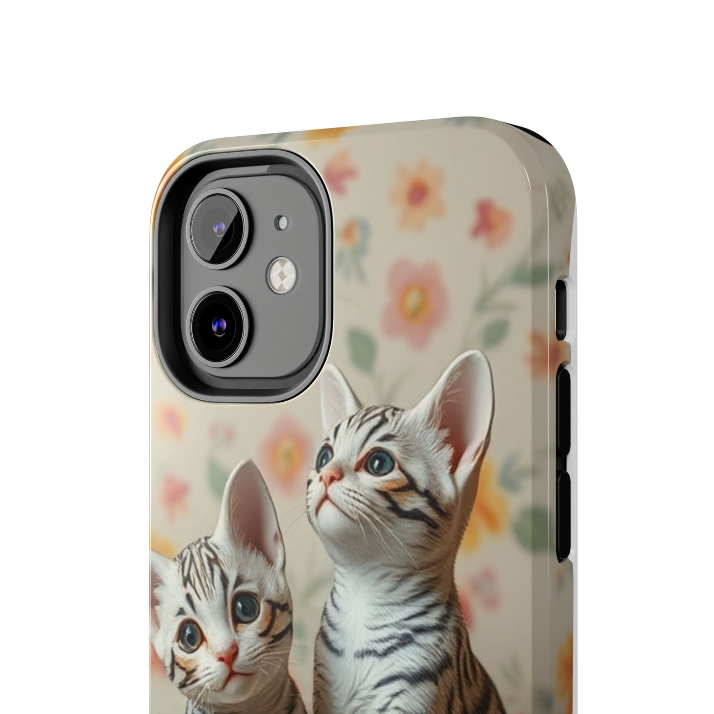 Kittens-n-Flowers Impact-Resistant Phone Case