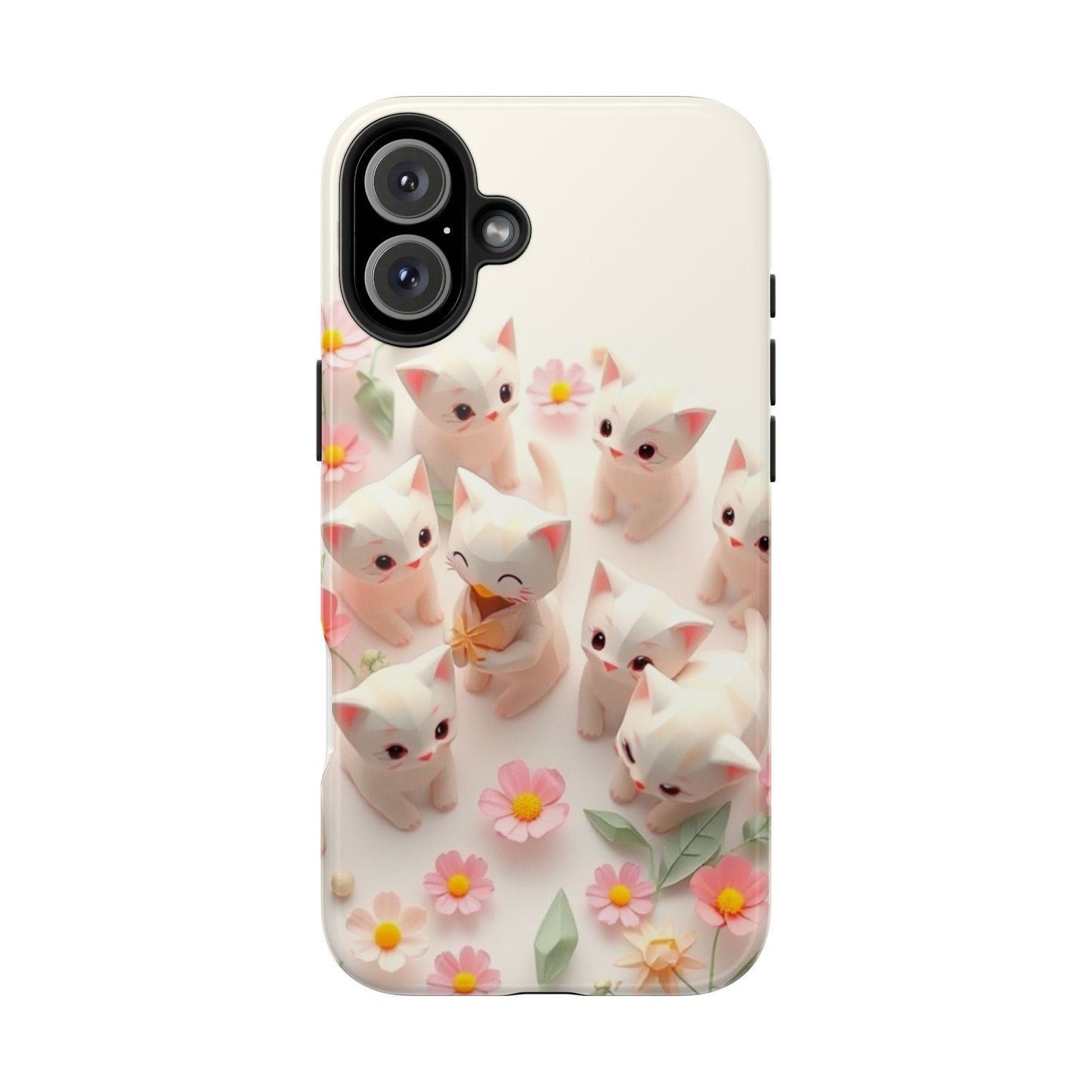 Kittens-n-Flowers Impact-Resistant Phone Case