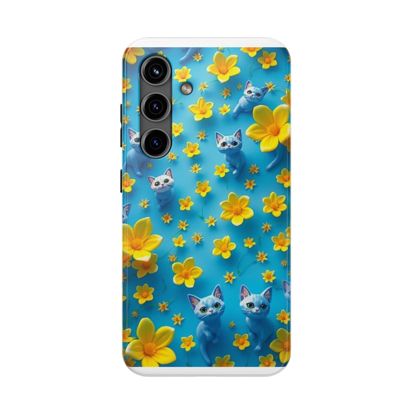 Kittens-n-Flowers Impact-Resistant Phone Case