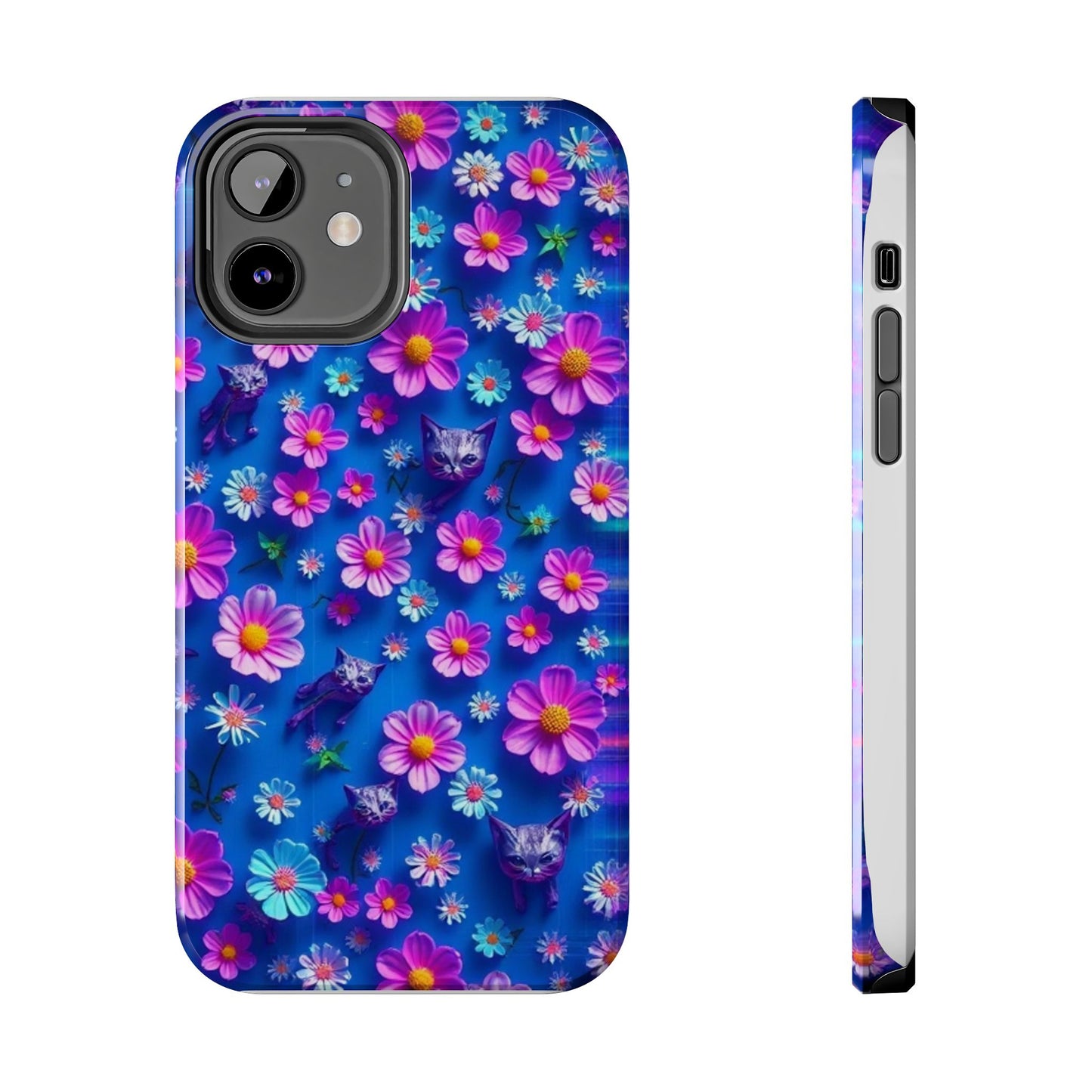 Kittens-n-Flowers Impact-Resistant Phone Case