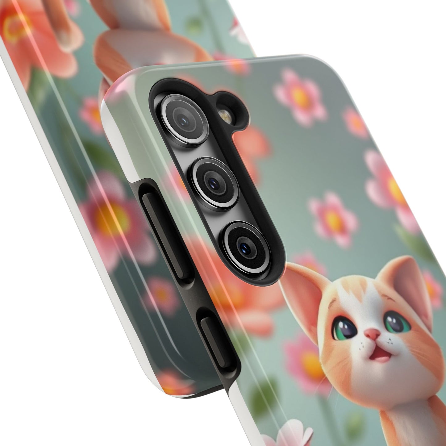 Kittens-n-Flowers Impact-Resistant Phone Case