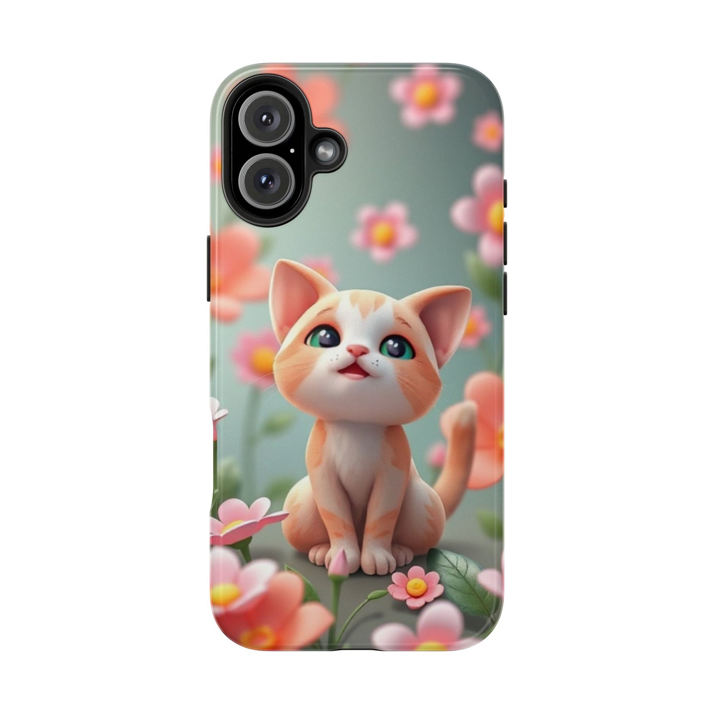 Kittens-n-Flowers Impact-Resistant Phone Case