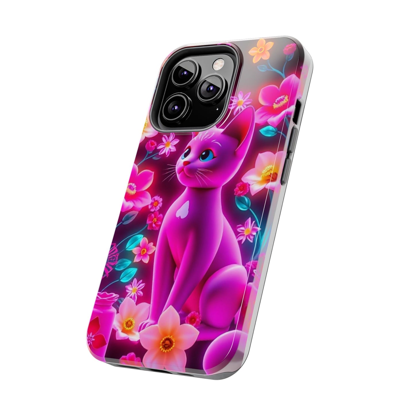 Kittens-n-Flowers Impact-Resistant Phone Case