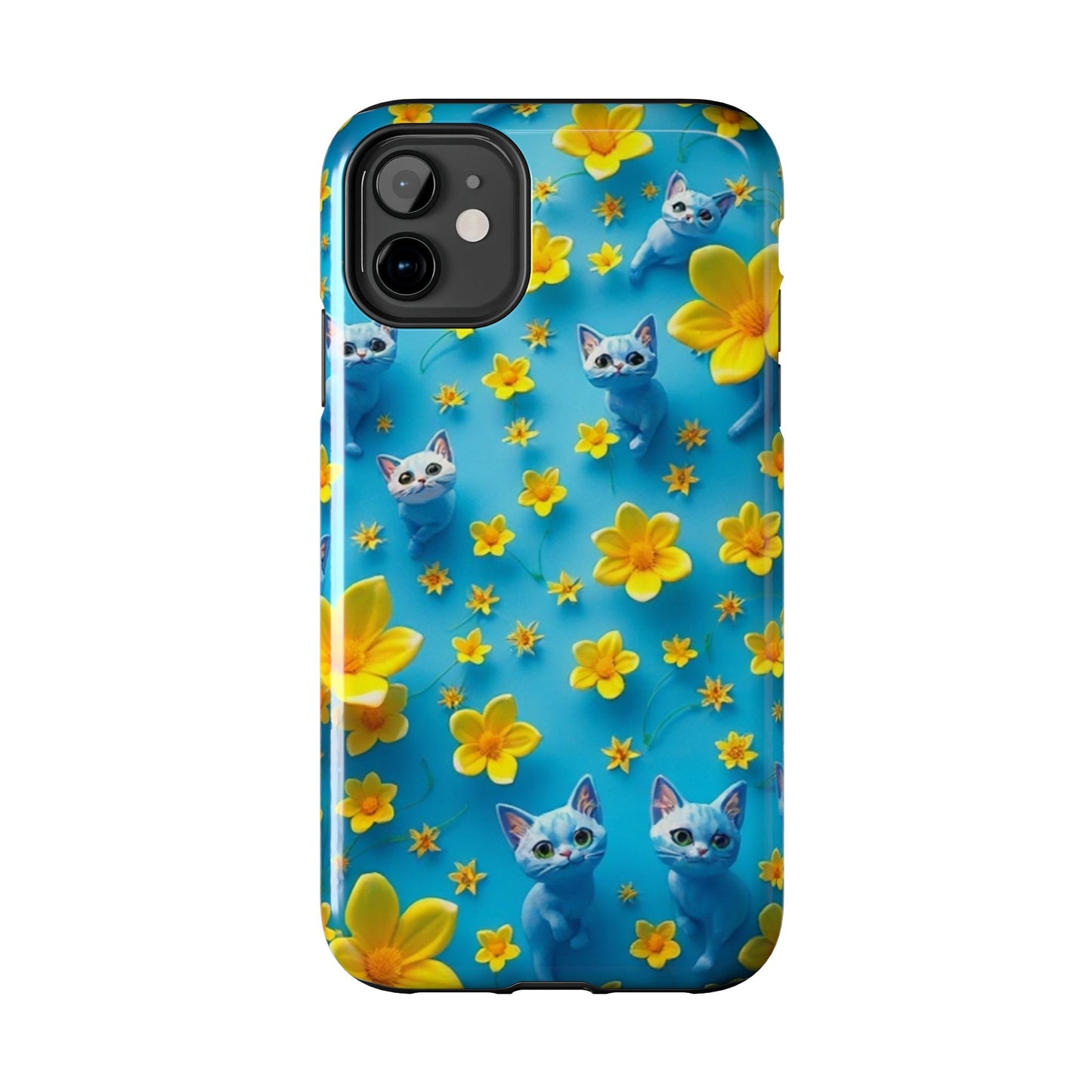 Kittens-n-Flowers Impact-Resistant Phone Case