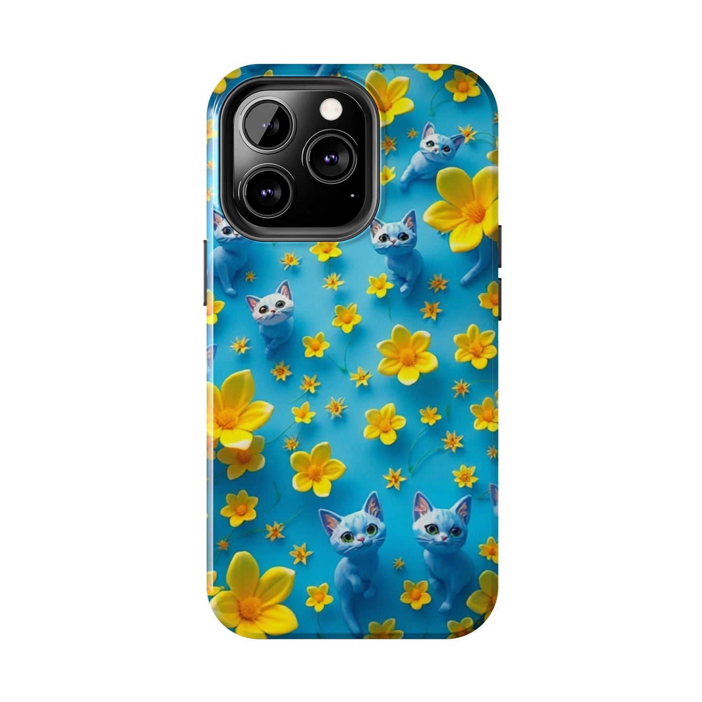 Kittens-n-Flowers Impact-Resistant Phone Case