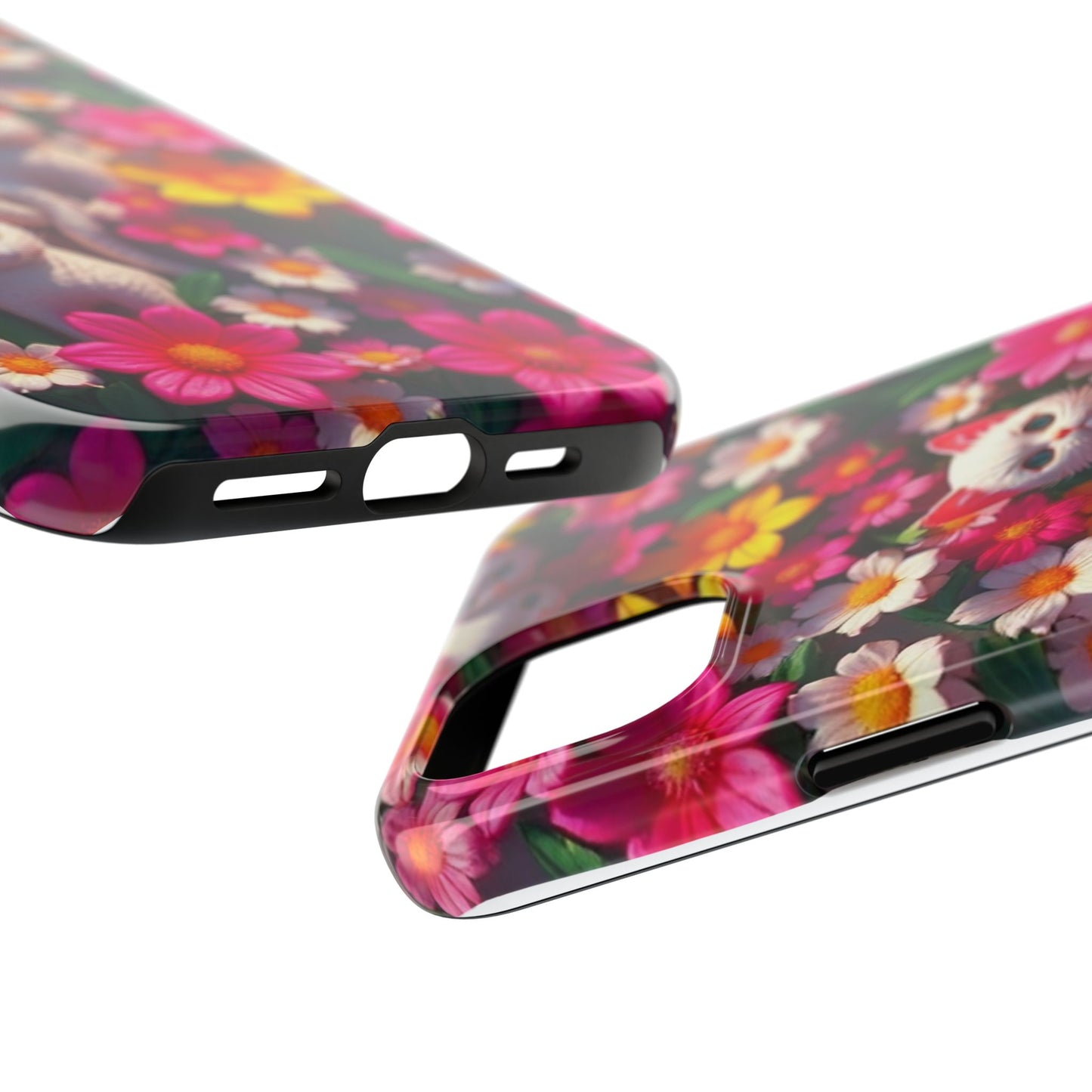 Kittens-n-Flowers Impact-Resistant Phone Case