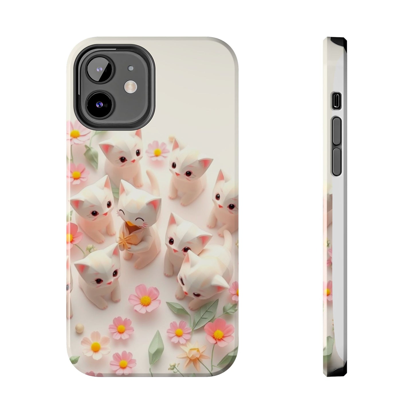 Kittens-n-Flowers Impact-Resistant Phone Case