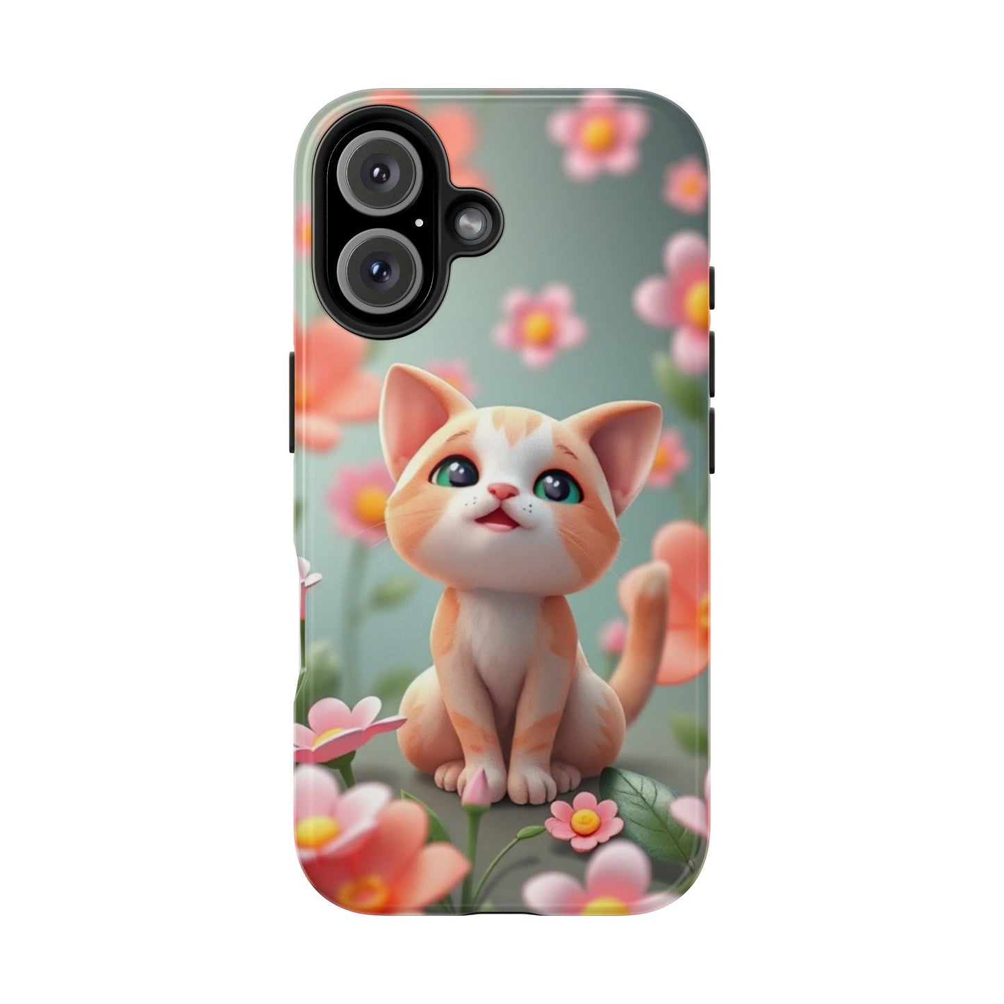 Kittens-n-Flowers Impact-Resistant Phone Case