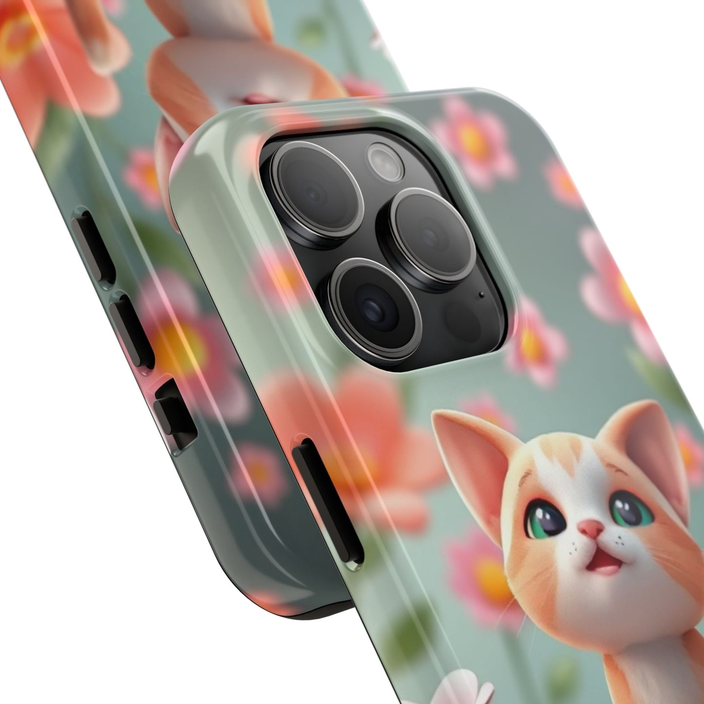 Kittens-n-Flowers Impact-Resistant Phone Case