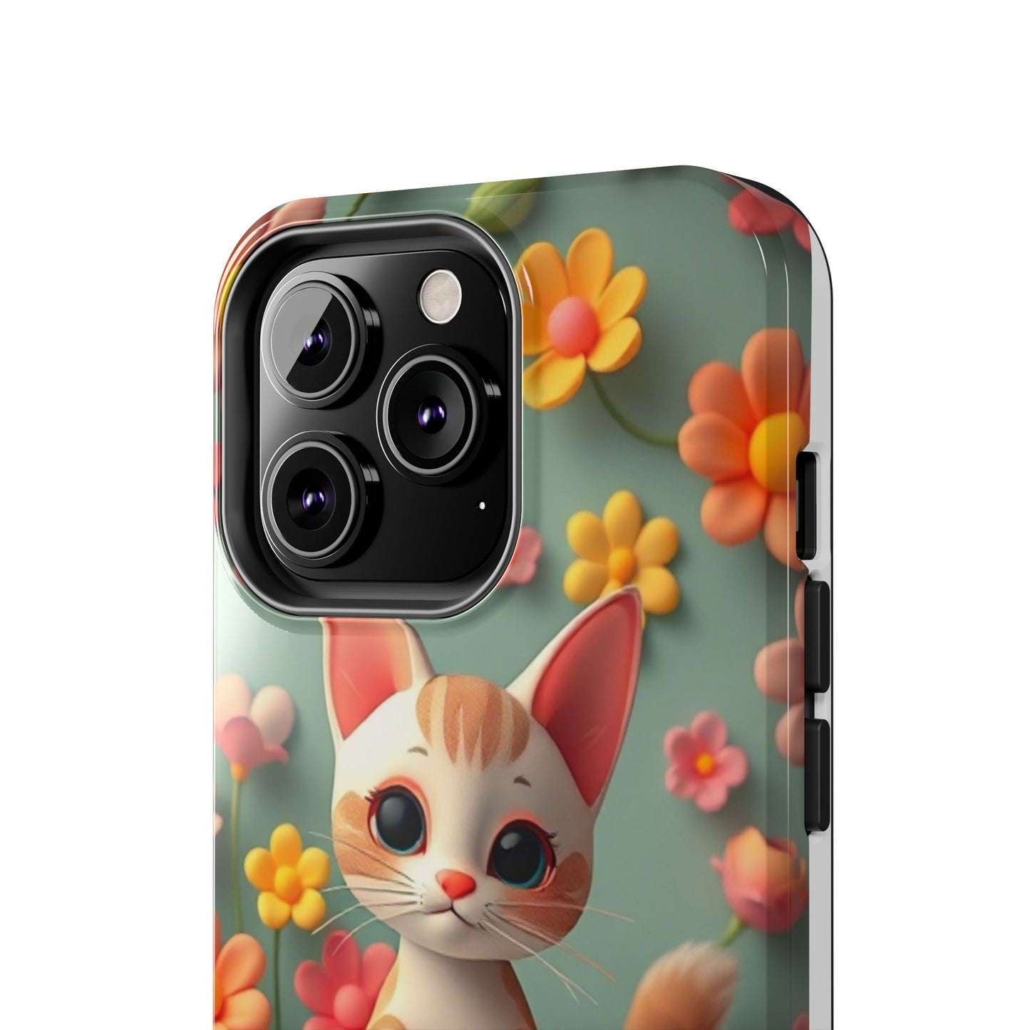 Kittens-n-Flowers Impact-Resistant Phone Case