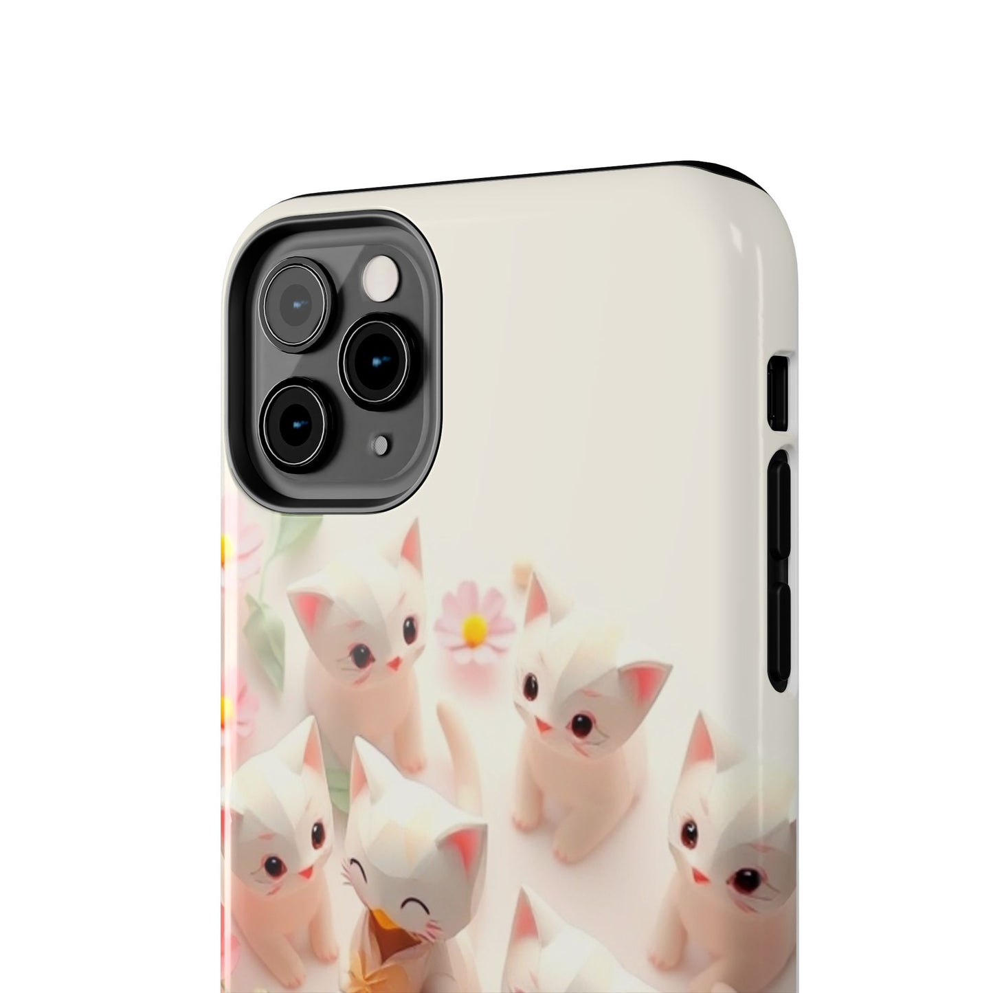 Kittens-n-Flowers Impact-Resistant Phone Case