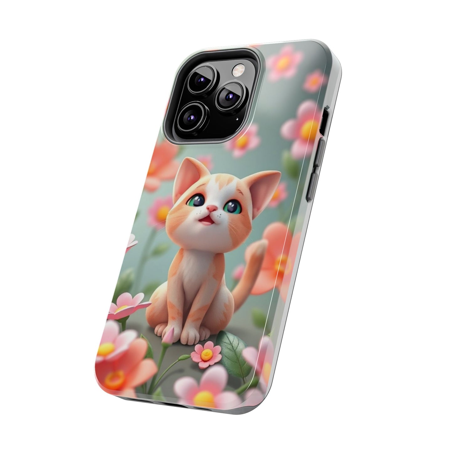 Kittens-n-Flowers Impact-Resistant Phone Case