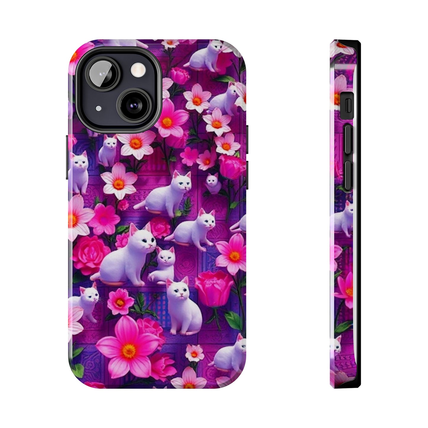 Kittens-n-Flowers Impact-Resistant Phone Case