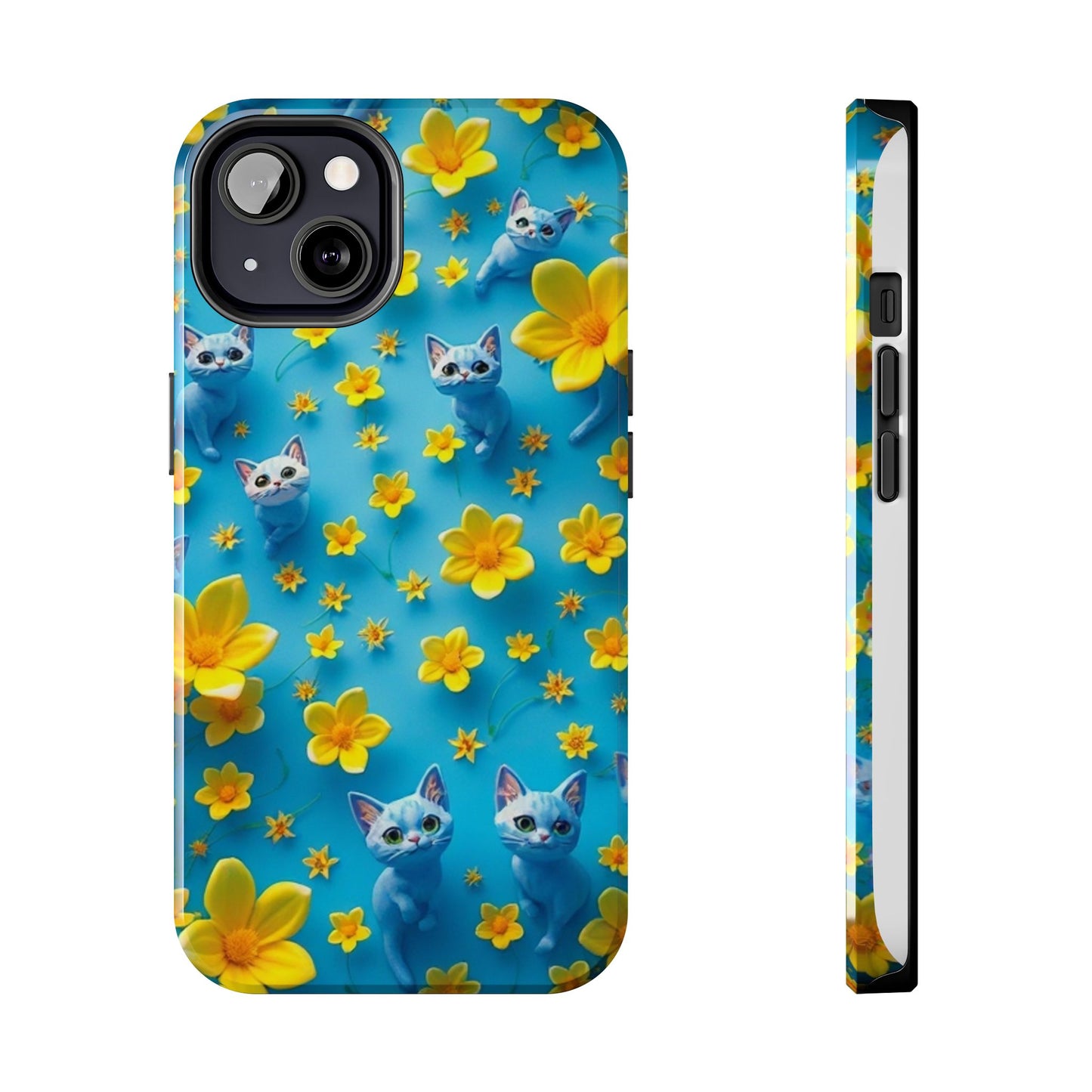 Kittens-n-Flowers Impact-Resistant Phone Case