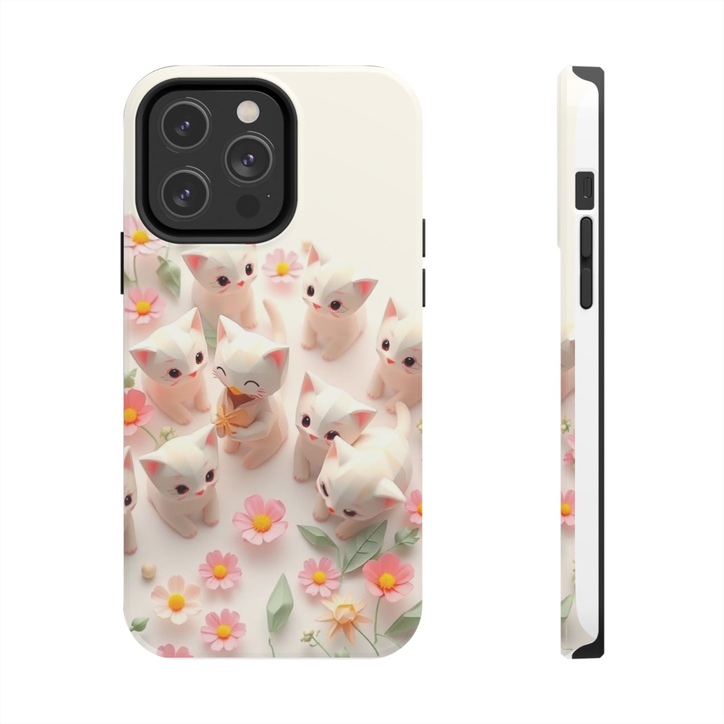 Kittens-n-Flowers Impact-Resistant Phone Case