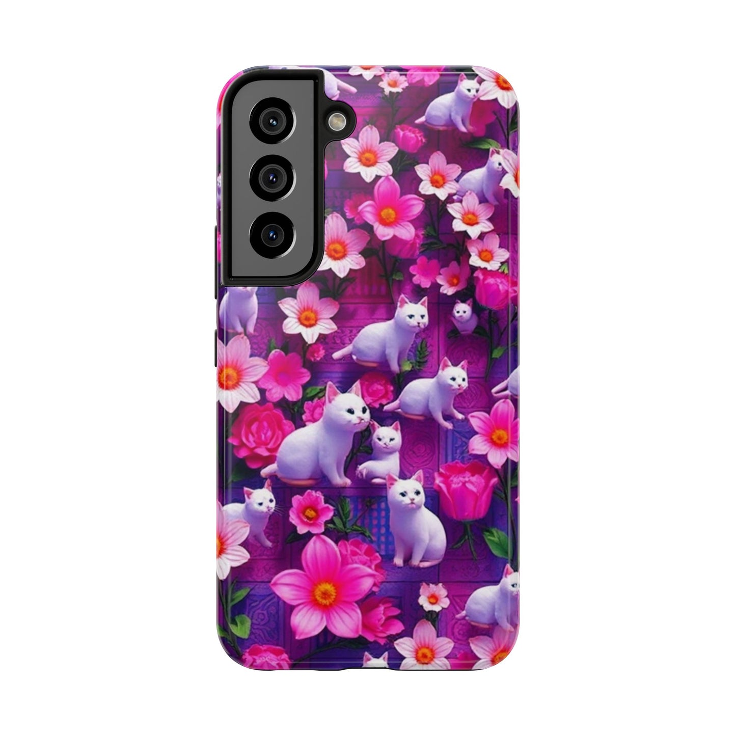 Kittens-n-Flowers Impact-Resistant Phone Case