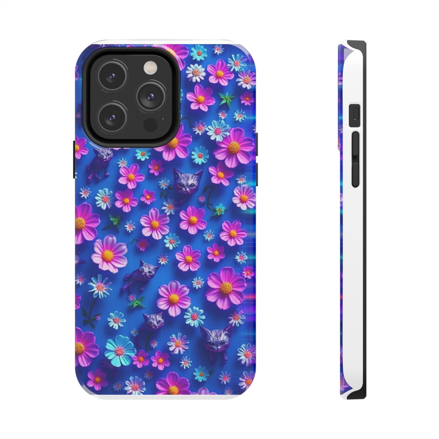 Kittens-n-Flowers Impact-Resistant Phone Case