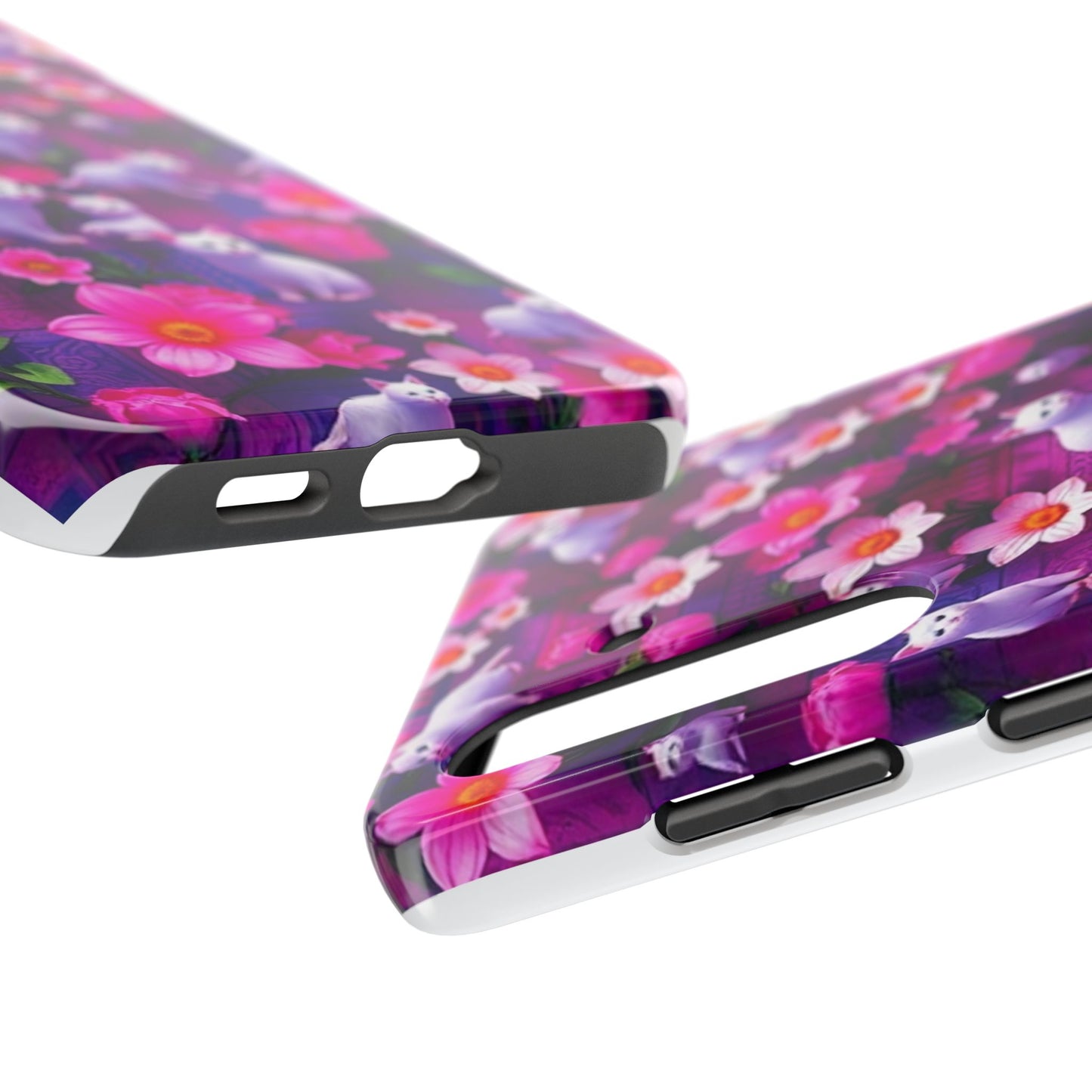 Kittens-n-Flowers Impact-Resistant Phone Case