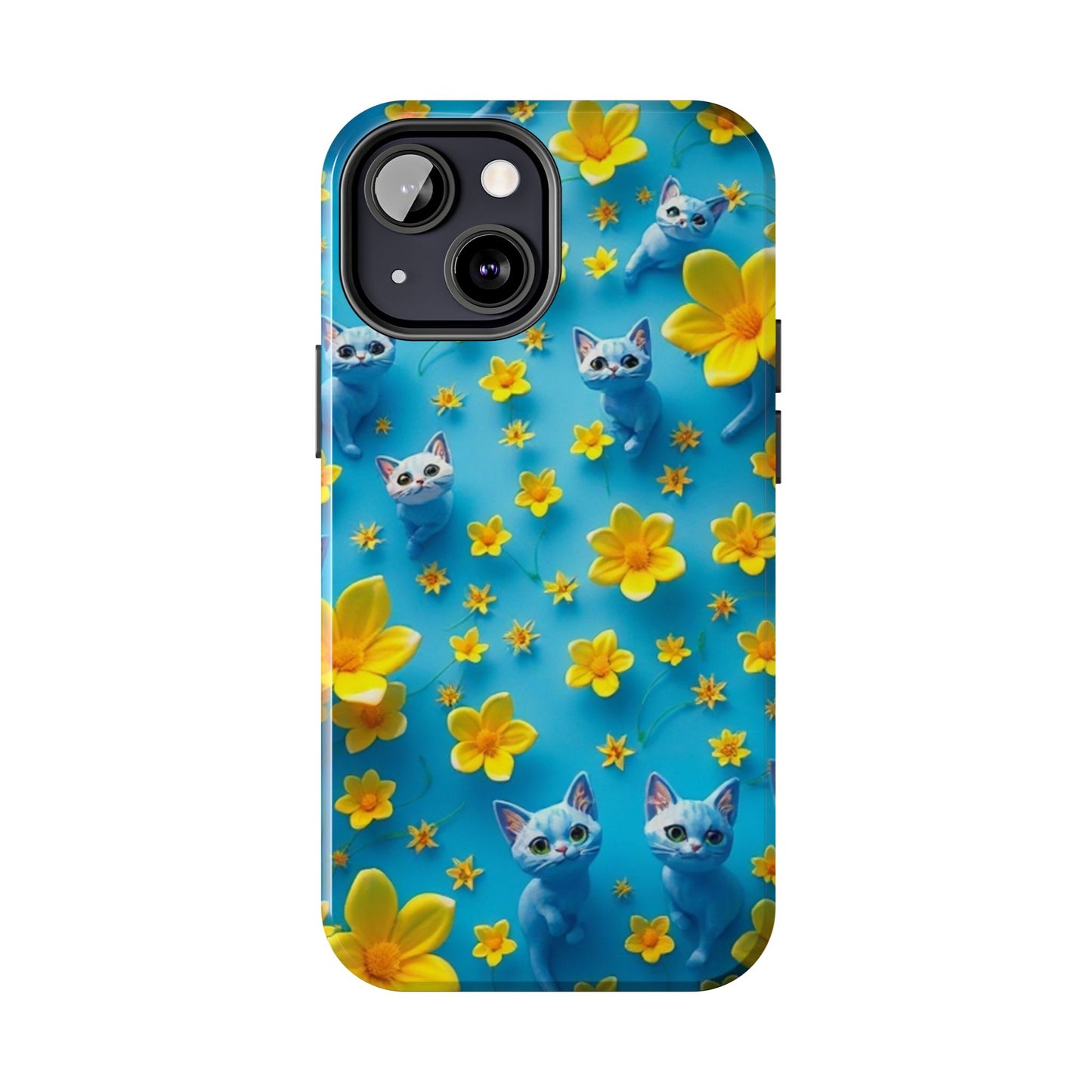 Kittens-n-Flowers Impact-Resistant Phone Case