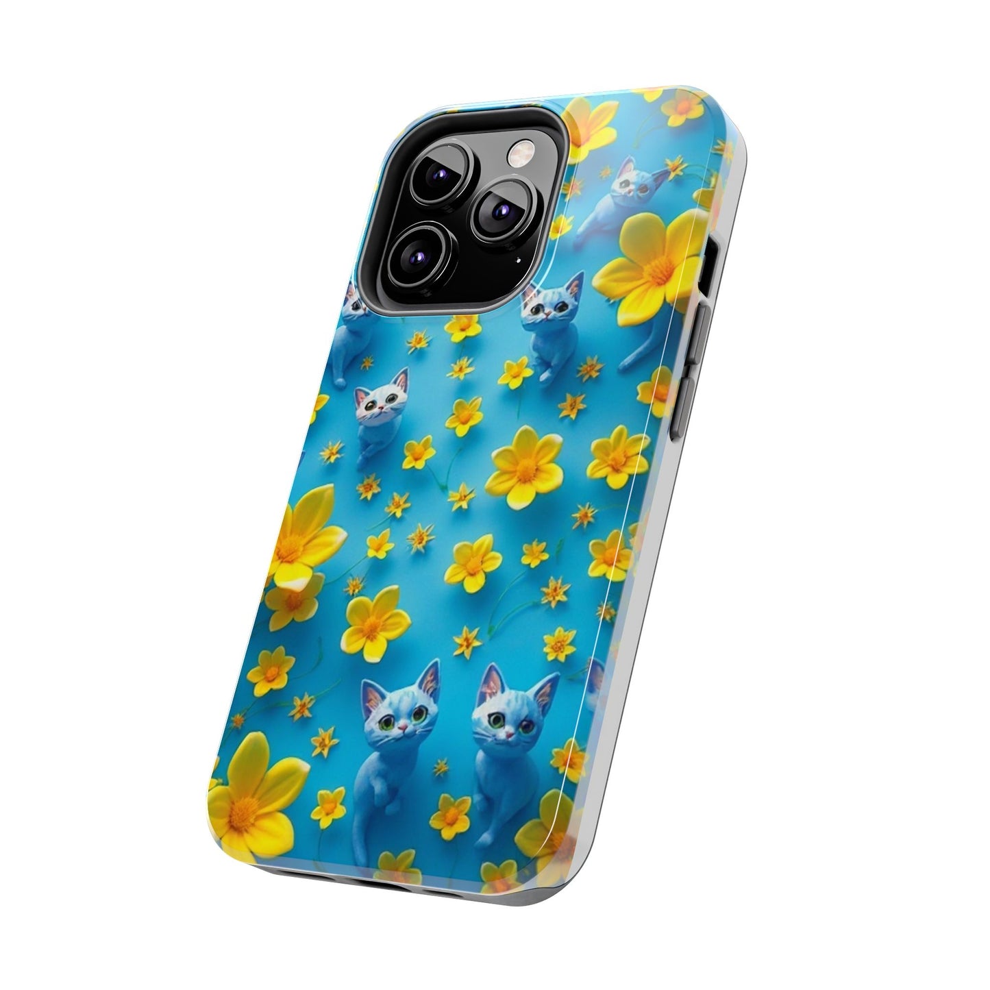 Kittens-n-Flowers Impact-Resistant Phone Case