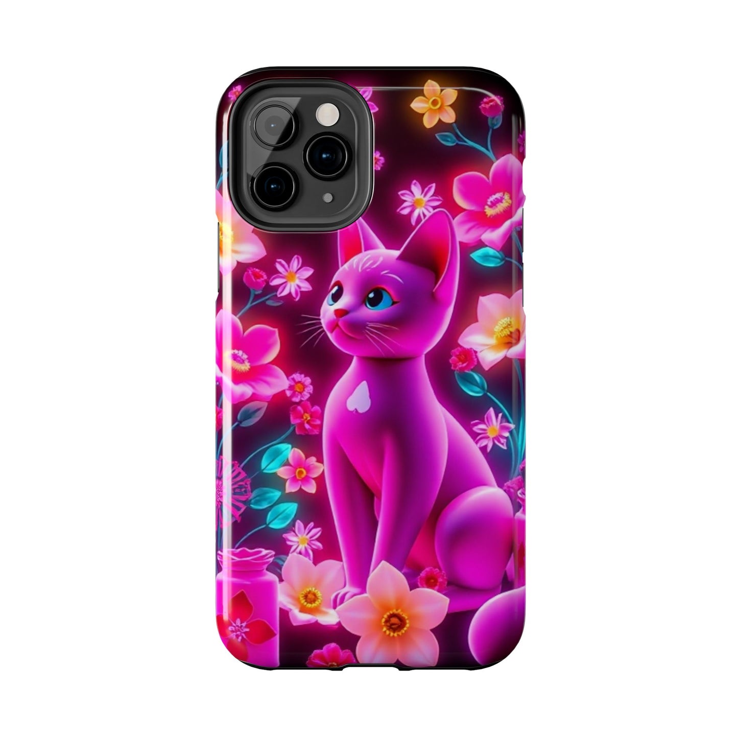 Kittens-n-Flowers Impact-Resistant Phone Case