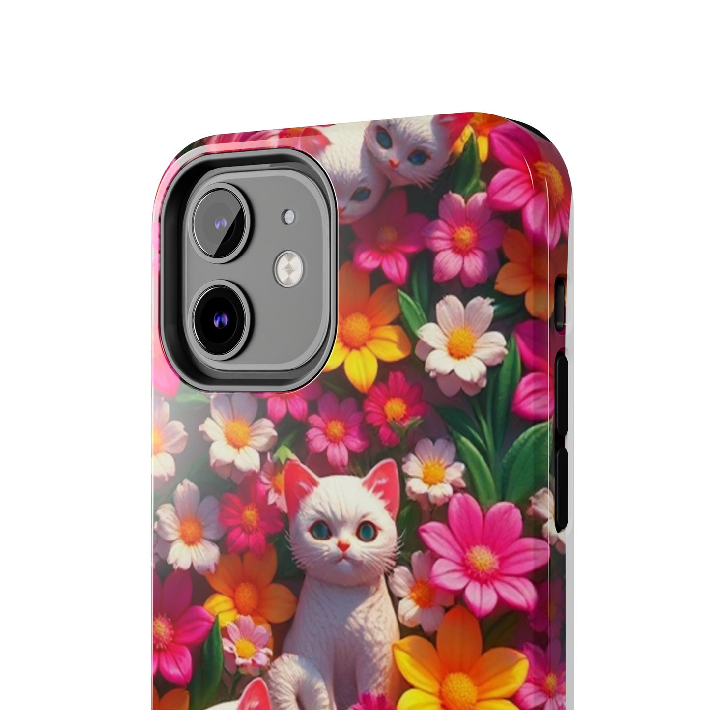 Kittens-n-Flowers Impact-Resistant Phone Case