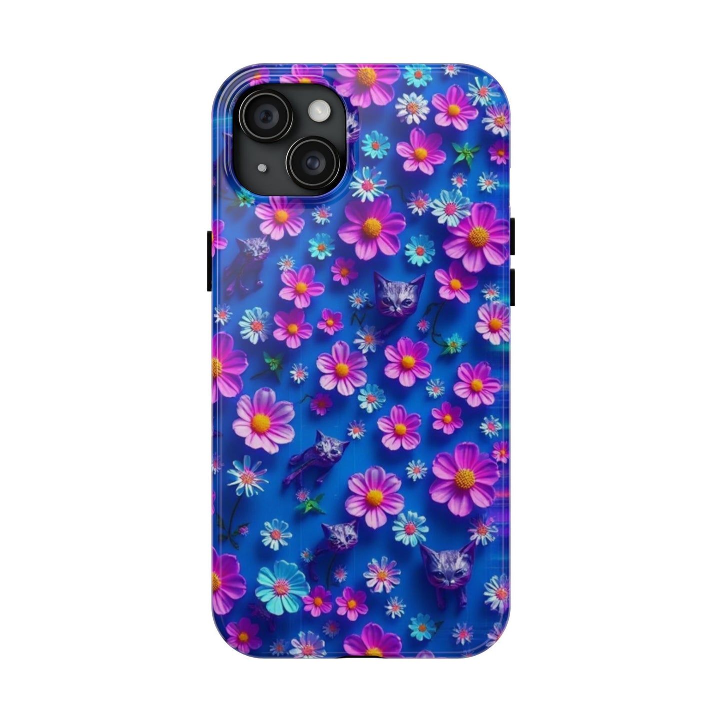 Kittens-n-Flowers Impact-Resistant Phone Case