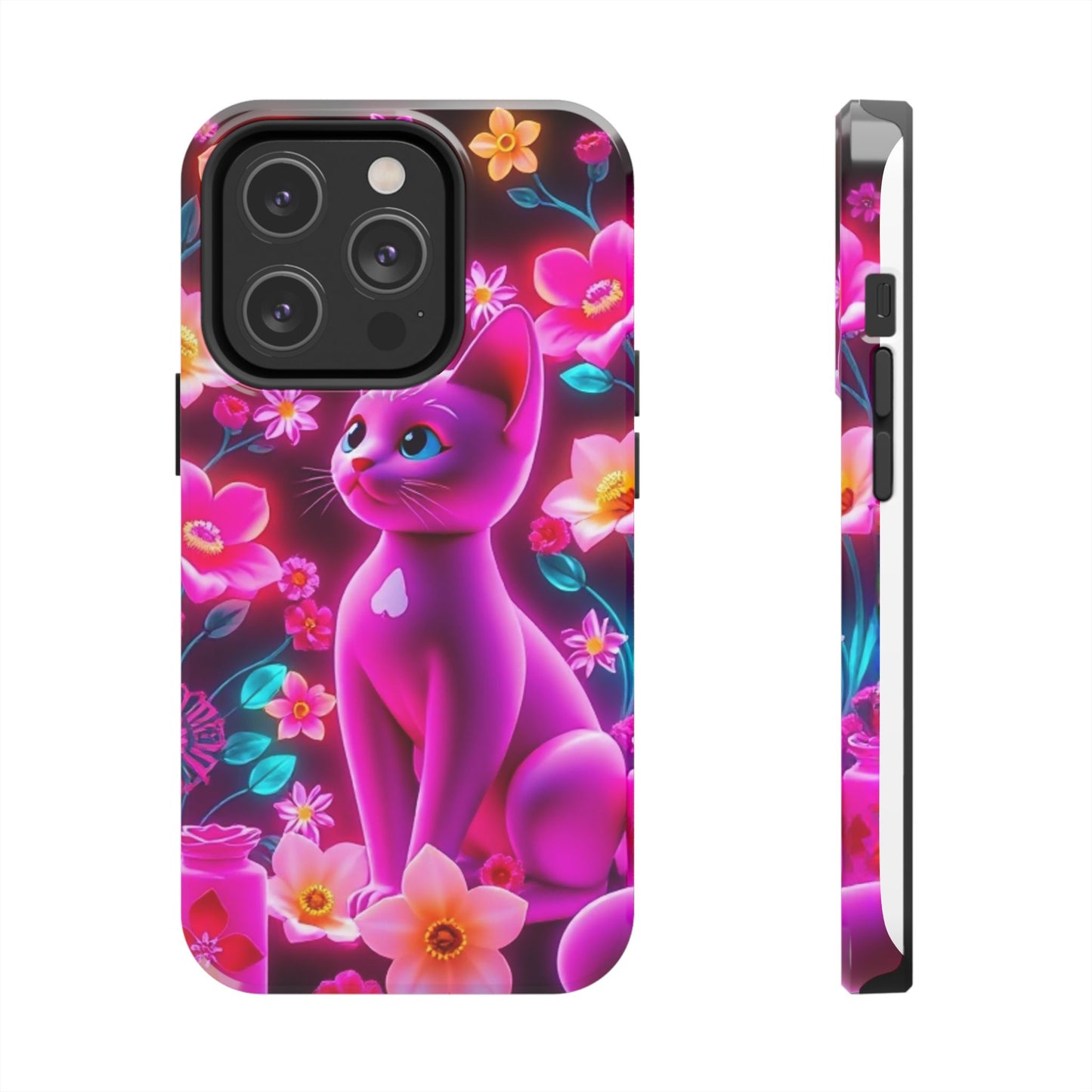 Kittens-n-Flowers Impact-Resistant Phone Case