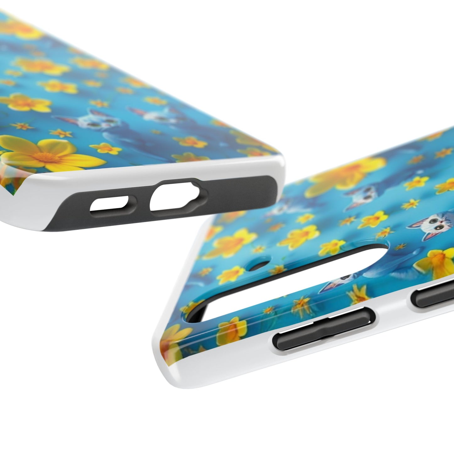 Kittens-n-Flowers Impact-Resistant Phone Case