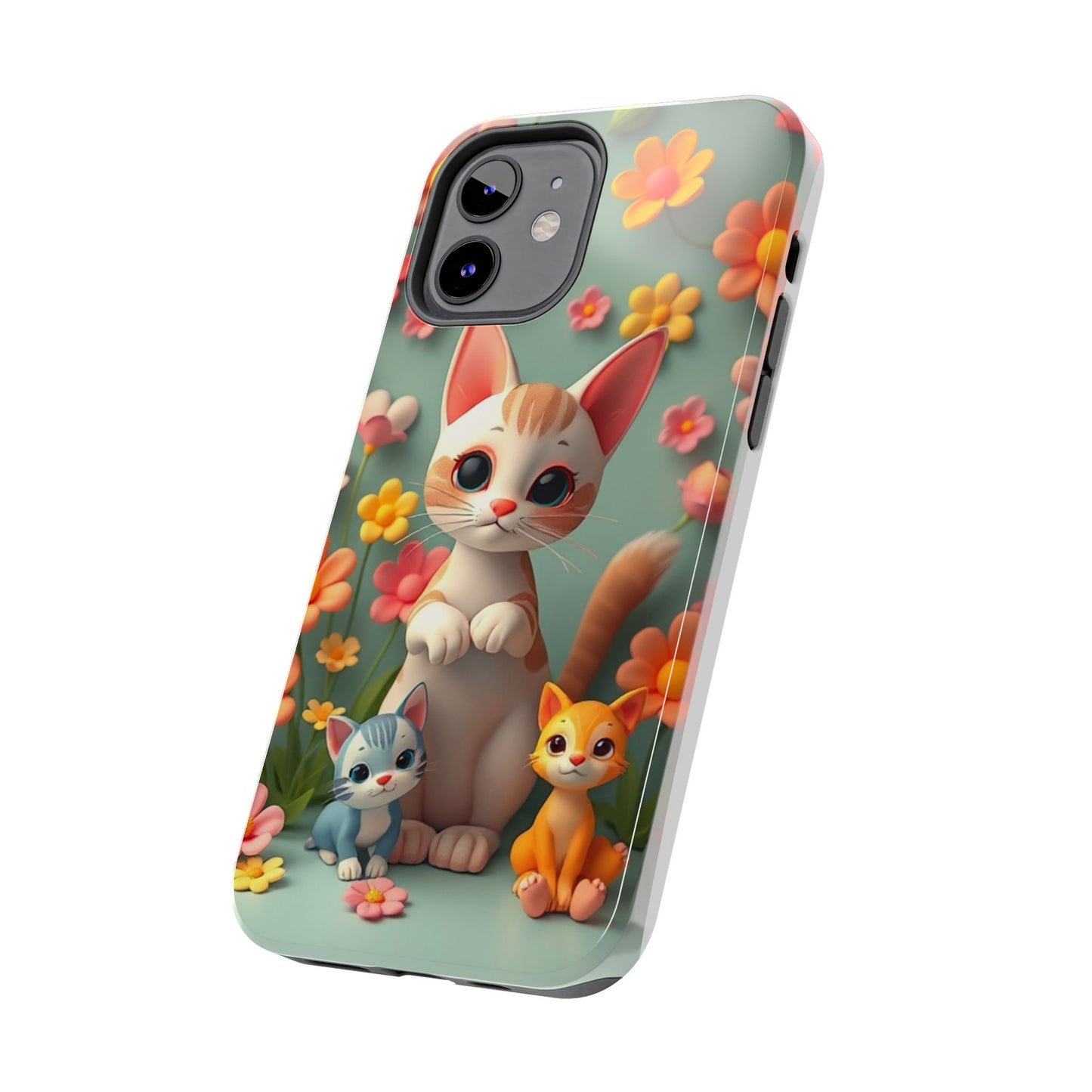 Kittens-n-Flowers Impact-Resistant Phone Case