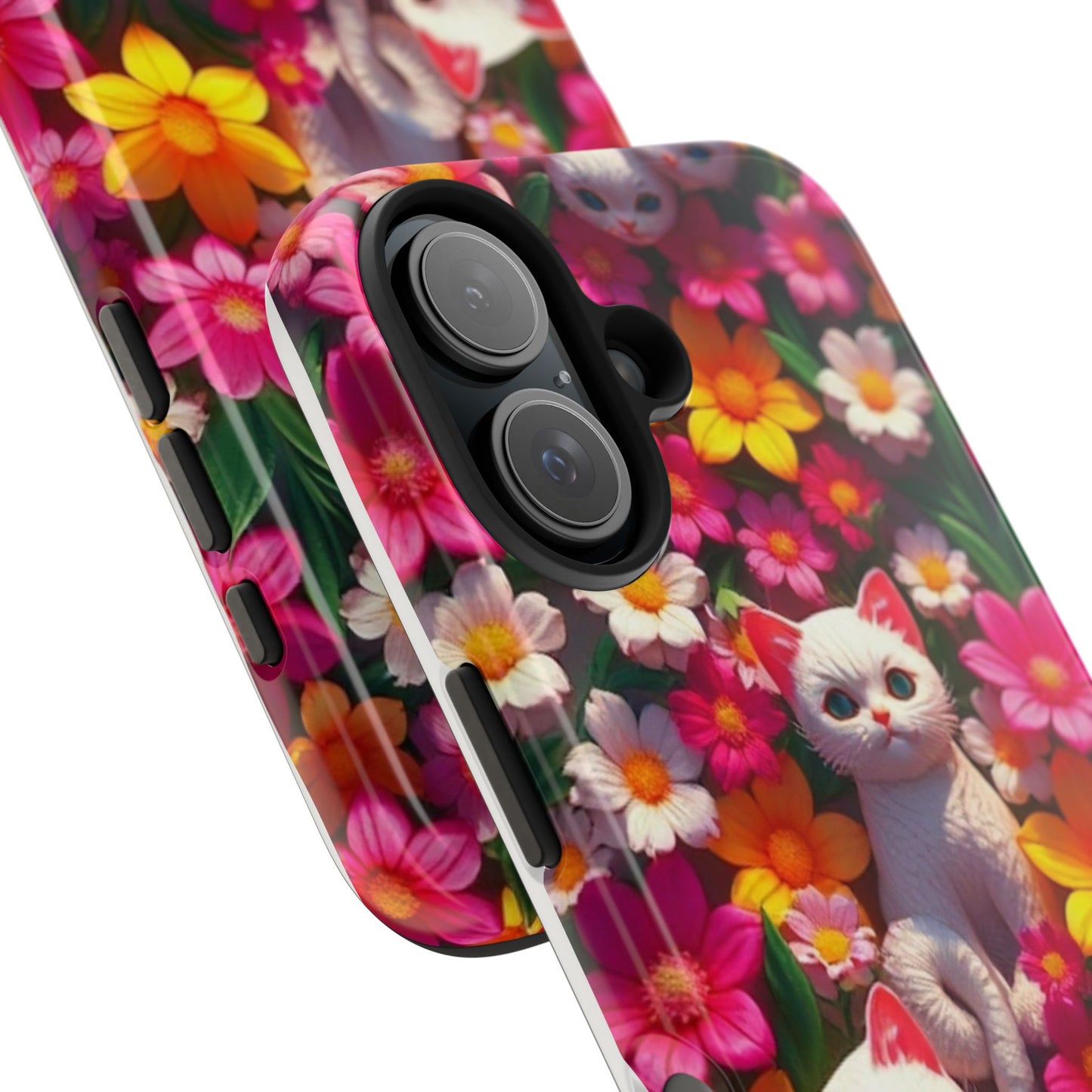 Kittens-n-Flowers Impact-Resistant Phone Case