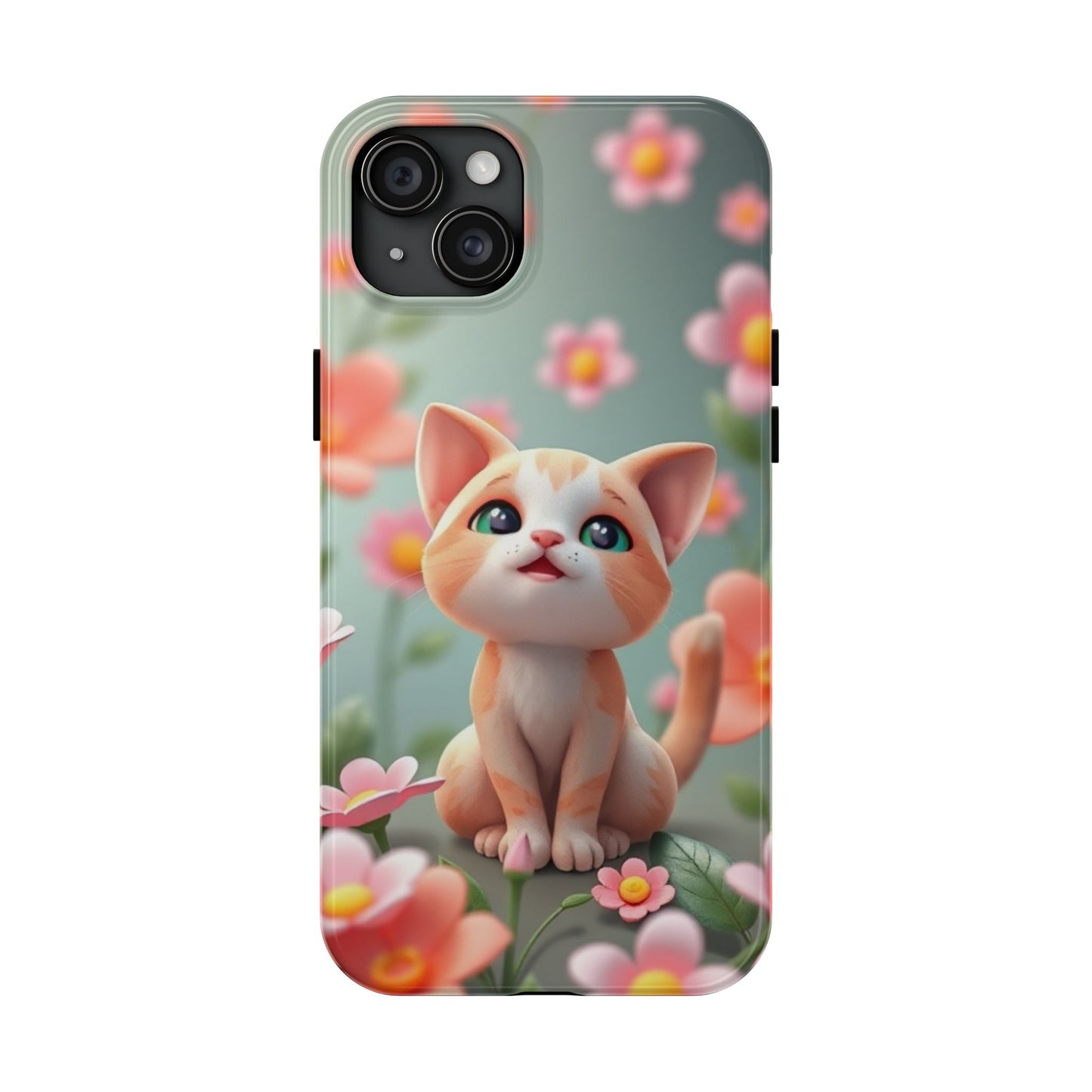 Kittens-n-Flowers Impact-Resistant Phone Case