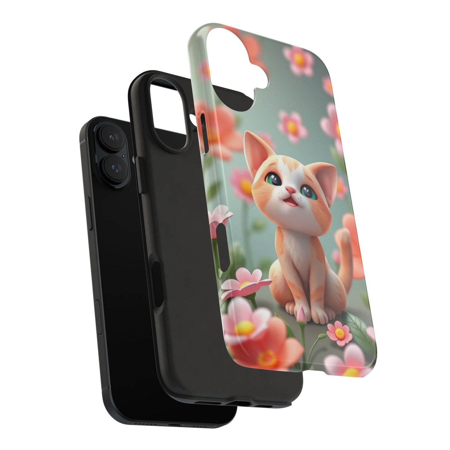 Kittens-n-Flowers Impact-Resistant Phone Case