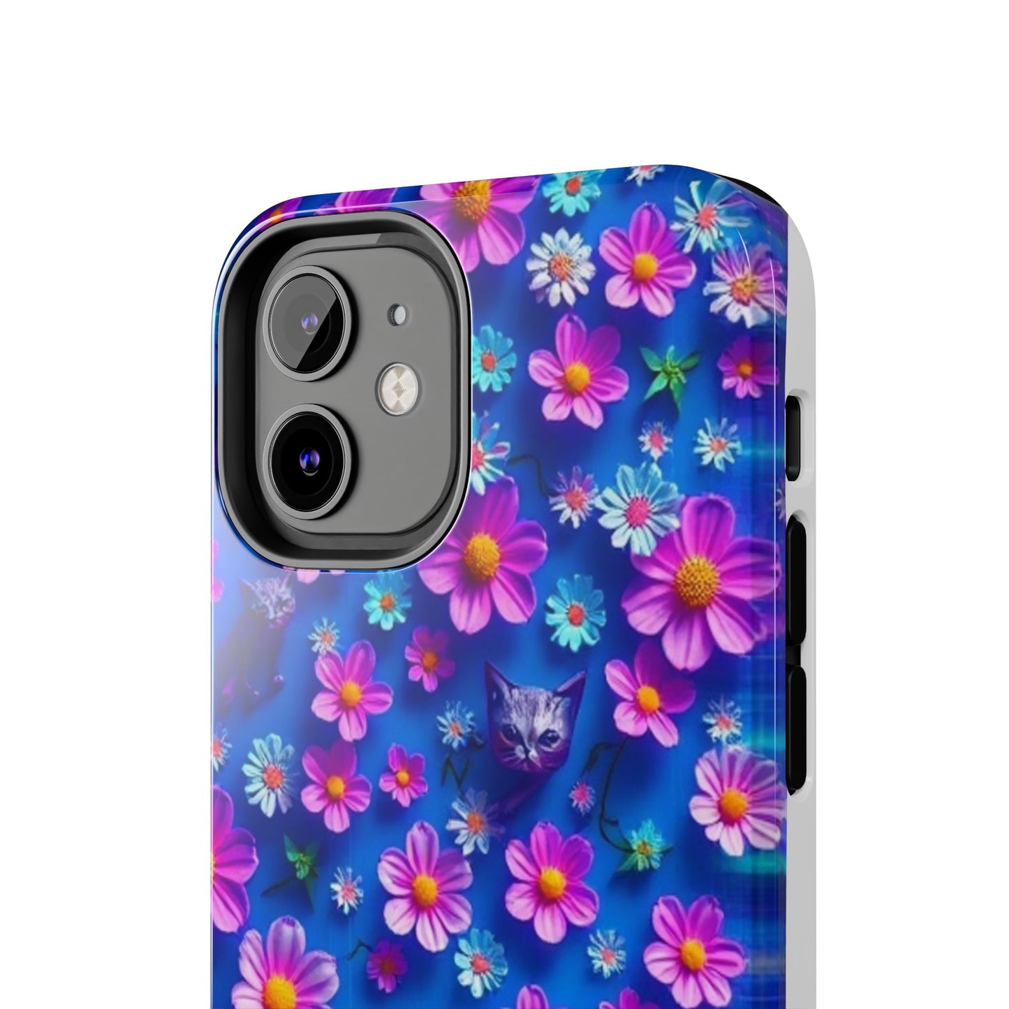 Kittens-n-Flowers Impact-Resistant Phone Case