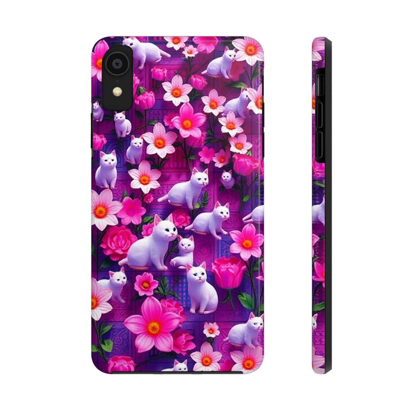 Kittens-n-Flowers Impact-Resistant Phone Case