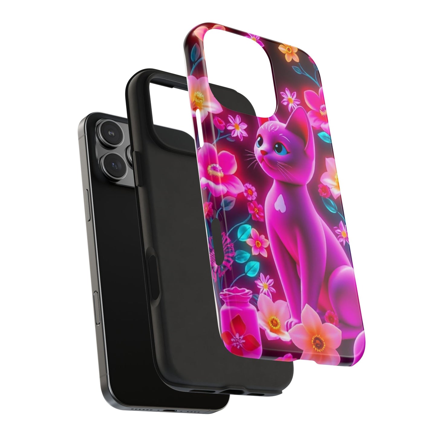 Kittens-n-Flowers Impact-Resistant Phone Case