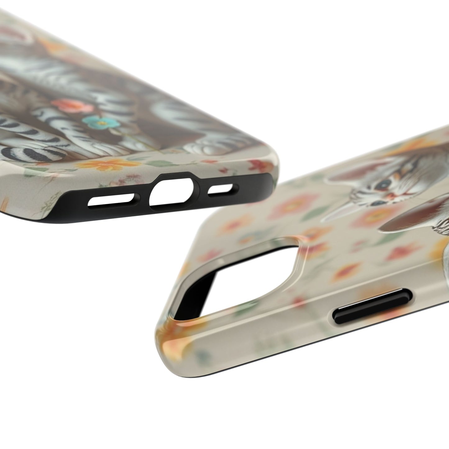 Kittens-n-Flowers Impact-Resistant Phone Case