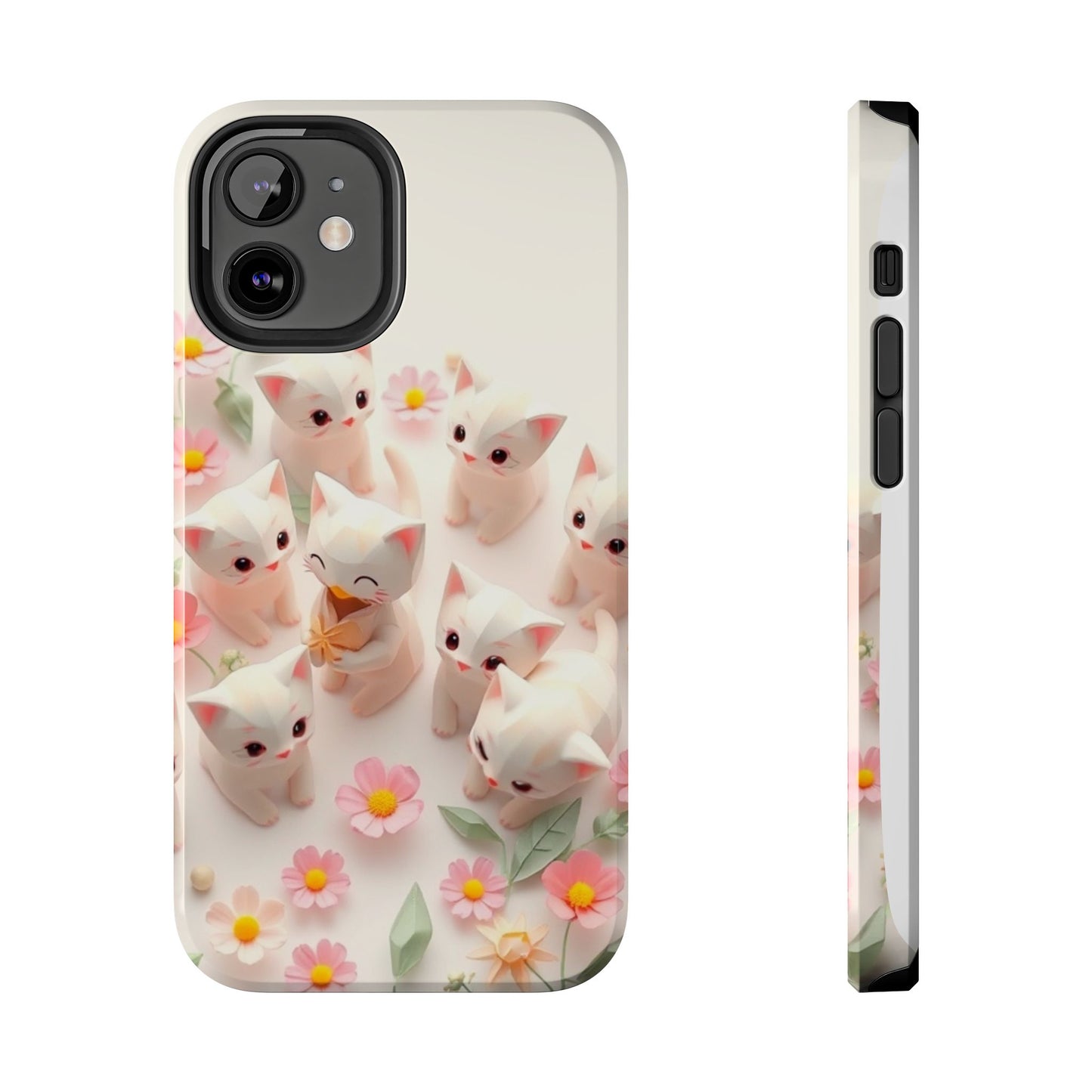 Kittens-n-Flowers Impact-Resistant Phone Case