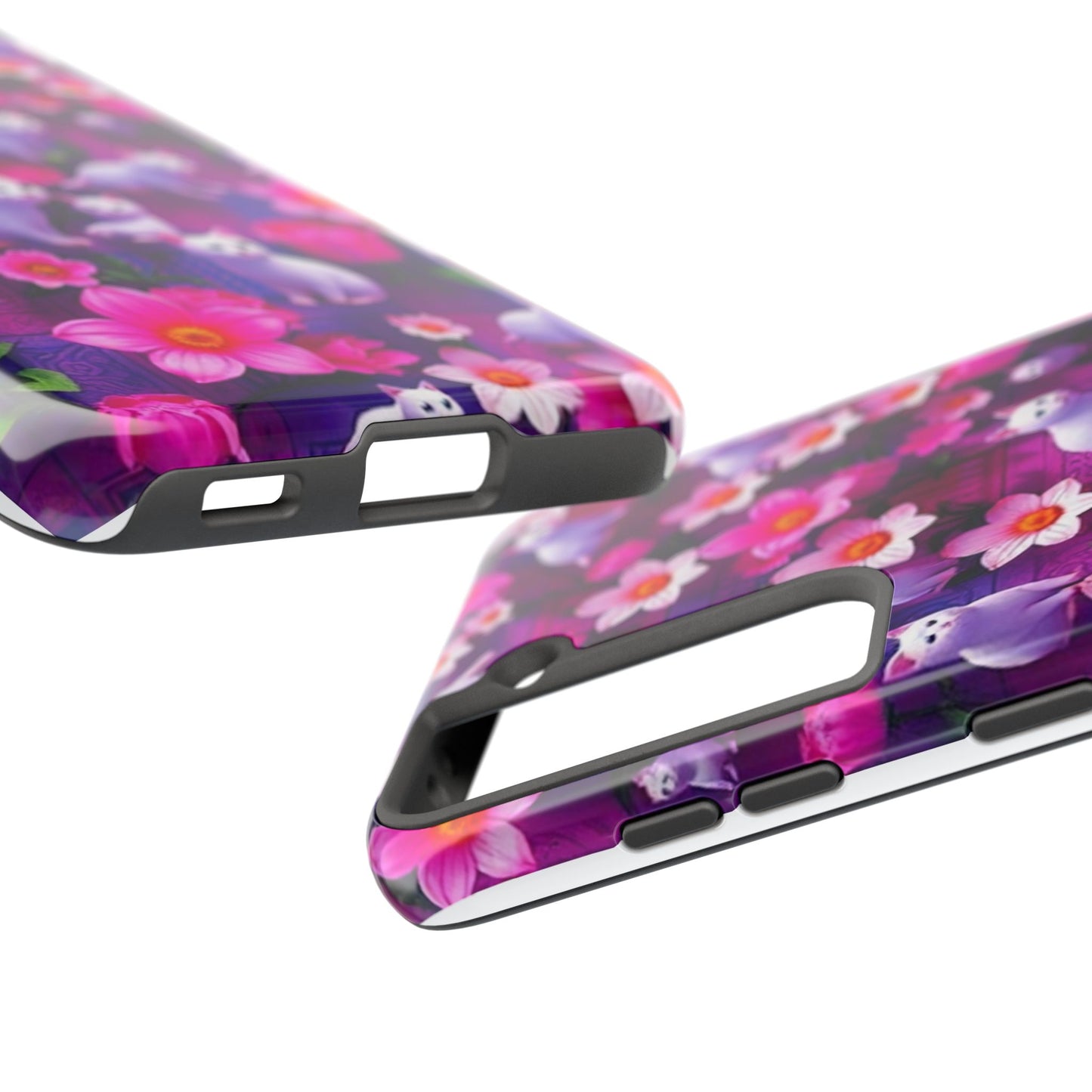 Kittens-n-Flowers Impact-Resistant Phone Case