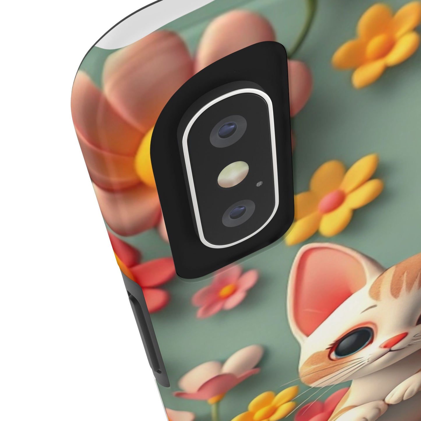 Kittens-n-Flowers Impact-Resistant Phone Case