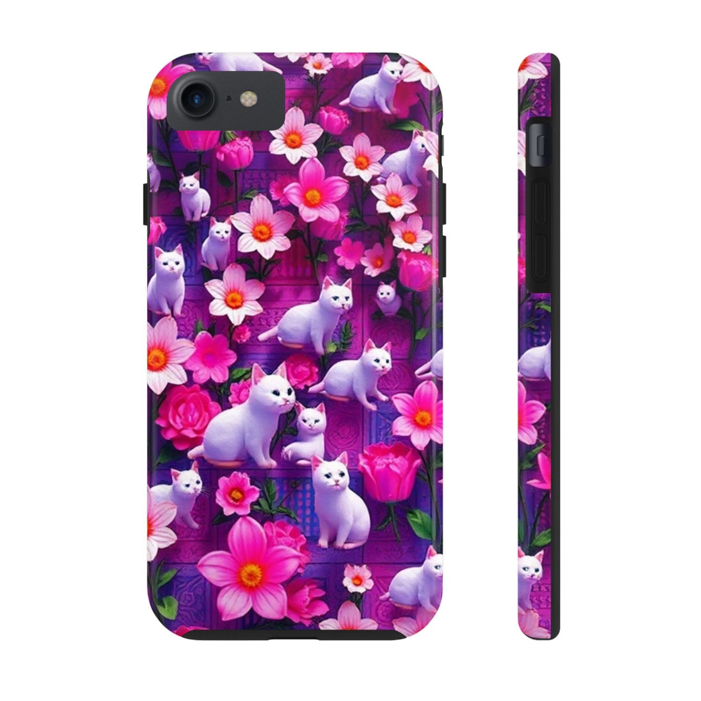 Kittens-n-Flowers Impact-Resistant Phone Case