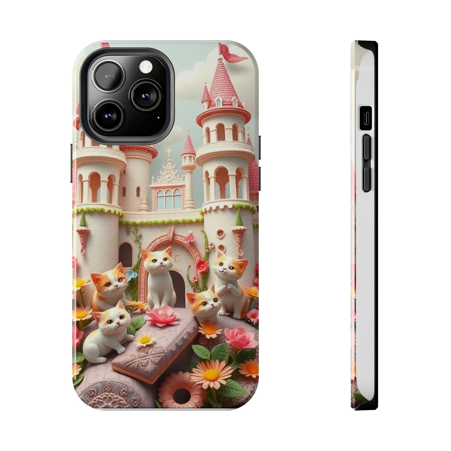 Kittens-n-Flowers Impact-Resistant Phone Case